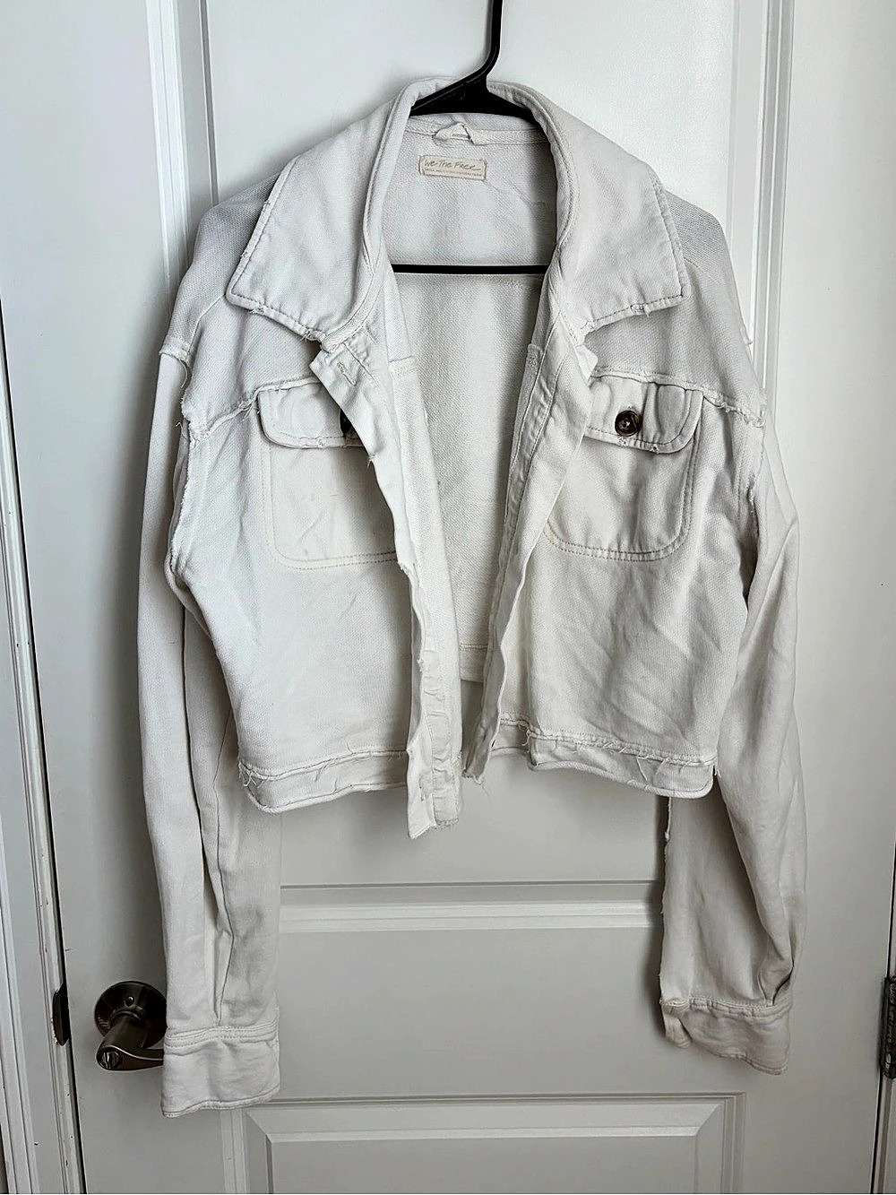 Free People We The Free Heart Land Cozy Cropped Jacket Cropped Denim
